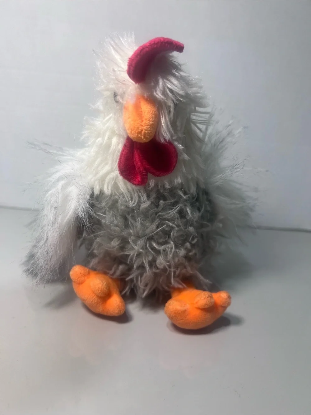 Walmart Way To Celebrate Shaggy ROOSTER Fluffy Grey Chicken 7